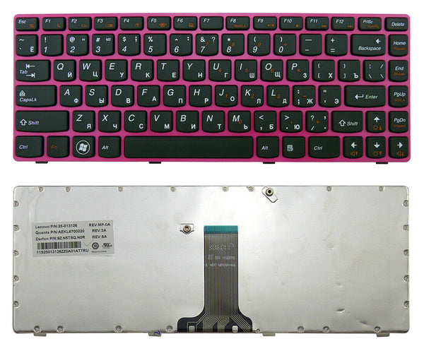StoneTaskin Original Brand New Black Russian Laptop Keyboard Crimson Frame For Lenovo ideapad Z370 Z470 Z475 Notebook KB