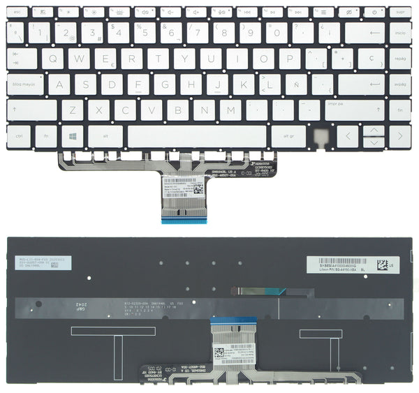 StoneTaskin Original Brand New Silver Spanish Backlit Keyboard For HP Spectre x360 14-ea0000 14-ea1000 Notebook KB Fast Shipping