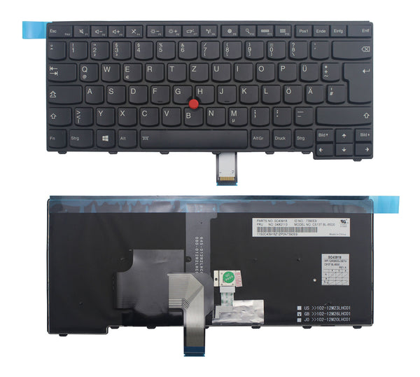 StoneTaskin Original Brand New Black Backlit German Laptop Keyboard Black Frame For IBM ThinkPad L460 T431s T440 T440p Notebook KB