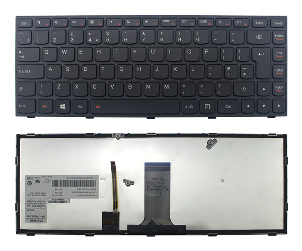 StoneTaskin Wholesale Original Black Backlit UK Laptop Keyboard Black Frame For Lenovo ideapad 300-14IBR 300-14ISK KB