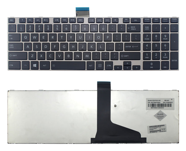 StoneTaskin Original Brand New  Black US Keyboard Silver Frame For Toshiba Satellite L950D L955 L955D P850 P855  Notebook KB Free Fast Shipping