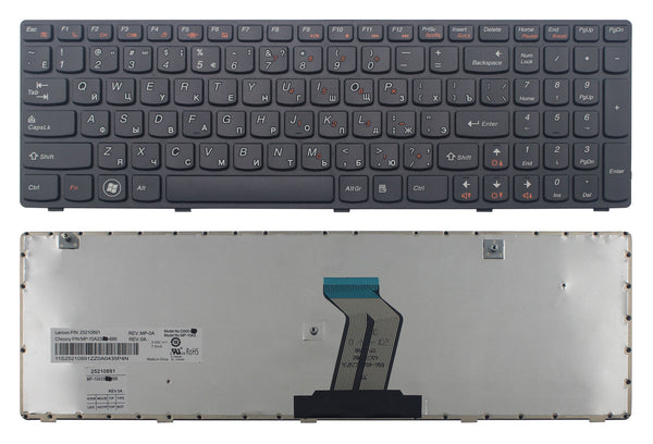 StoneTaskin Wholesale Original Brand New Black Russian Laptop Keyboard Black Frame For Lenovo ideapad G580 G580A G585 G585A N580 KB