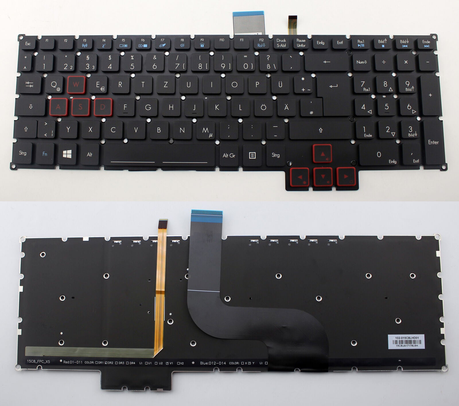 StoneTaskin Original Brand New Black Backlit German Keyboard For Acer