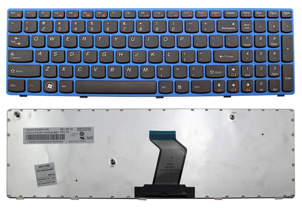 StoneTaskin Original Brand New Black US Keyboard Blue Frame For Lenovo ideapad Z570 Z575 Notebook Keyboard KB Fully Tested Free Shipping