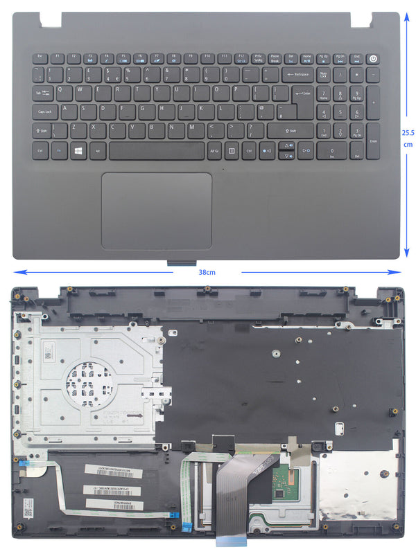 StoneTaskin Wholesale Original Black UK Laptop Keyboard Grey Palmrest For Acer Aspire E5-574G E5-574T E5-574TG KB