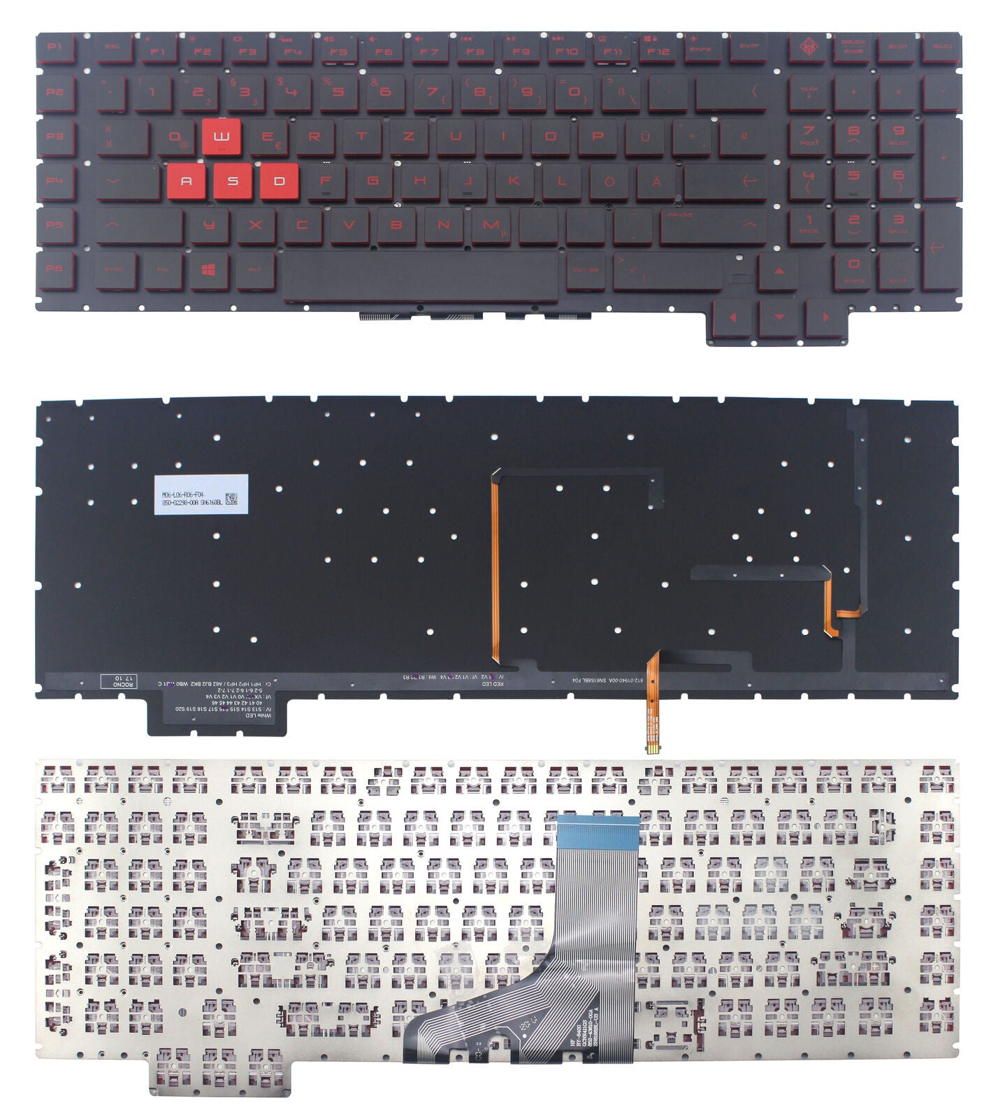 StoneTaskin Original Black German Backlit Keyboard For HP Omen 17-an00