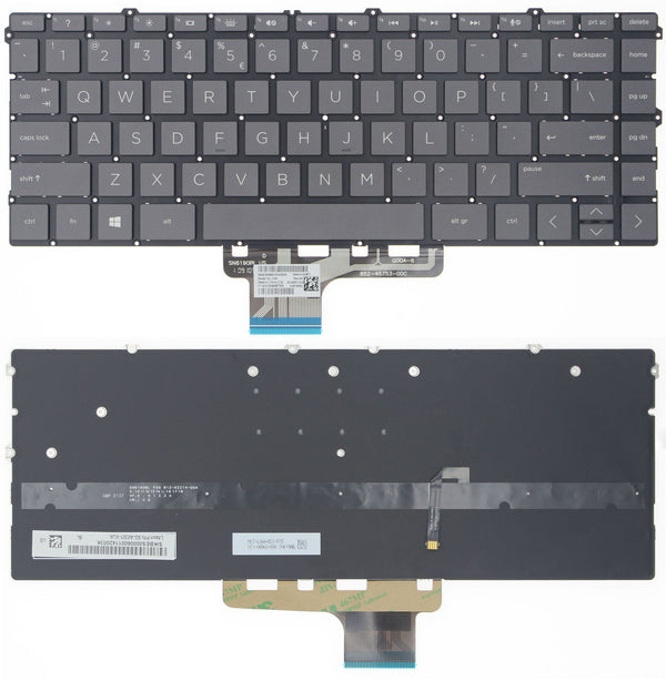 StoneTaskin Original Gray US Backlit Keyboard For HP Spectre 13-aw0000 x360 13t-aw000 13-aw1000Fully Tested Free Shipping