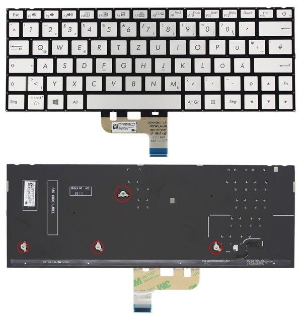 StoneTaskin Original Brand New Silver Backlit German Keyboard For ASUS ZenBook 13 UX333FN Notebook KB Fast Shipping