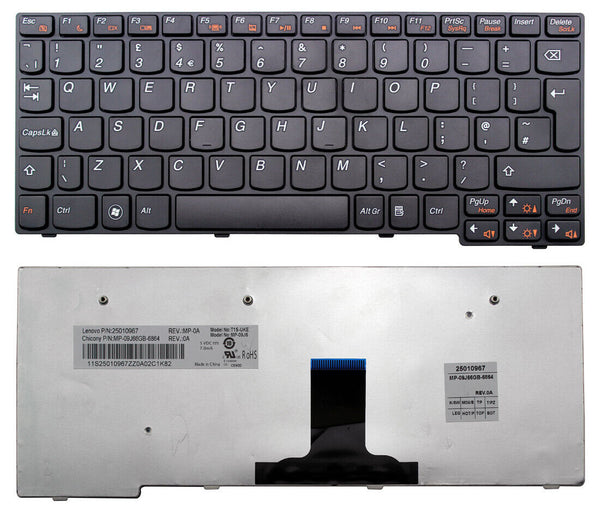 StoneTaskin Original Brand New  Black UK Keyboard Black Frame For Lenovo ideapad S100 S100c S10-3 S10-3s S110  Notebook KB Free Fast Shipping