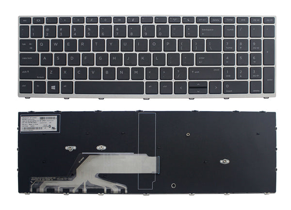 StoneTaskin Original Brand New Black US Keyboard Silver Frame For HP ProBook 450 G5 455 470 650 Notebook KB Fast Shipping