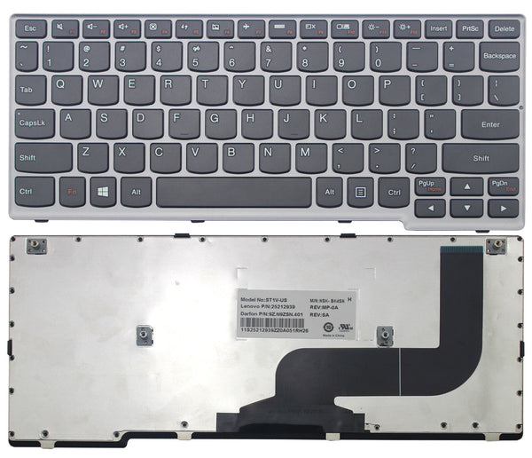 StoneTaskin Original Brand New Black US Keyboard Silver Frame For Lenovo ideapad S210 Touch S215 Notebook Keyboard KB Fully Tested Free Shipping