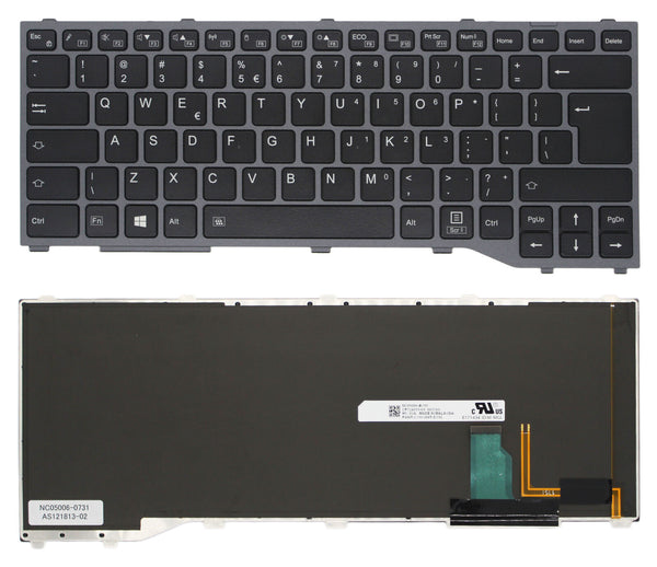 StoneTaskin Original Brand New Black Backlit US-Intl Keyboard Grey Frame For Fujitsu Lifebook T937 T938 T939