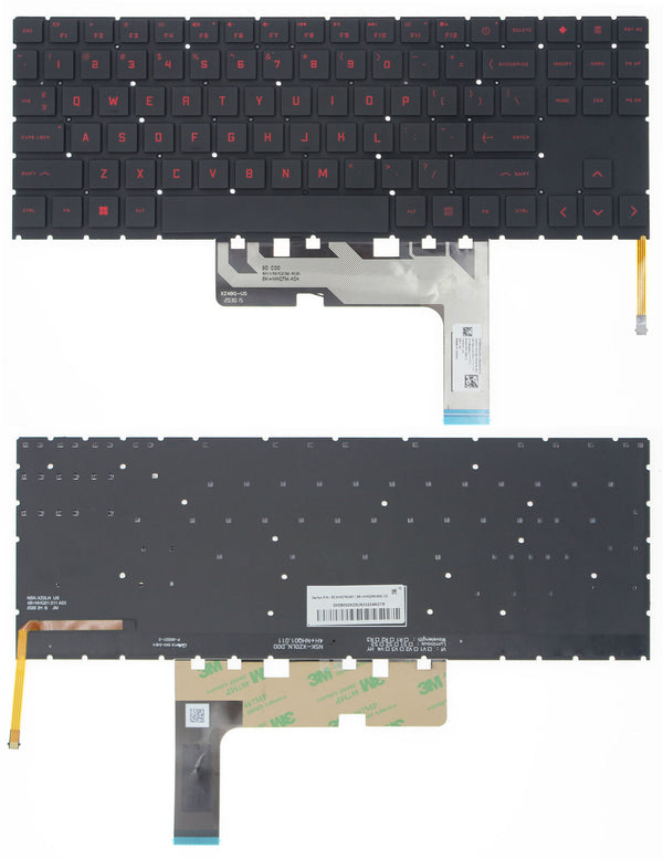 StoneTaskin Original Brand New Black US Backlit Keyboard Red Font L98943-001 For HP OMEN 15-ek0000 15-ek0010nm Notebook Keyboard KB Fully Tested Free Shipping