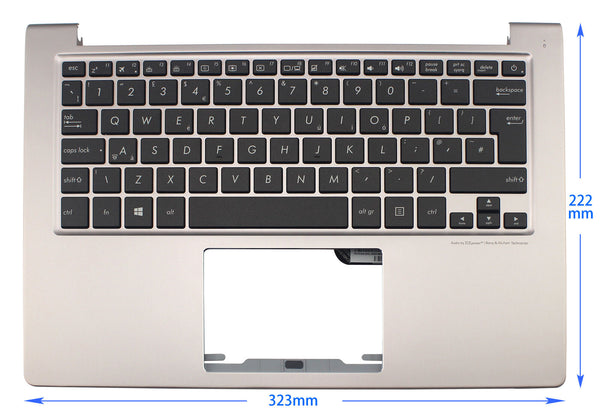 StoneTaskin Wholesale Original Black Backlit UK Laptop Keyboard Silver Palmrest For ASUS UX303 UX303LA UX303LB UX303LN KB