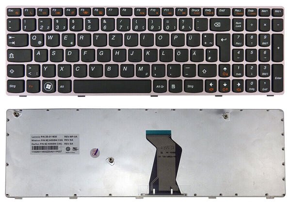 StoneTaskin Original Brand New Black German Keyboard Metallic Grey Frame For Lenovo B570G B575 B575e B580 B580A Notebook KB Fast Shipping