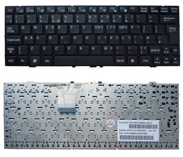 StoneTaskin Original Brand New  Black UK Keyboard Black Frame For ASUS Eee PC 1000HE  Notebook KB Free Fast Shipping