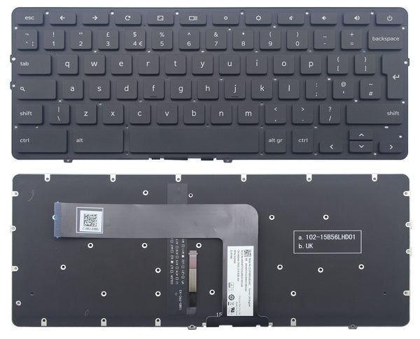 StoneTaskin Wholesale Original Black Backlit UK Laptop Keyboard For Dell Chromebook 13 7310 KB