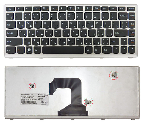 StoneTaskin Original Brand New  Black Russian Keyboard Silver Frame For Lenovo ideapad U410  Notebook KB Free Fast Shipping