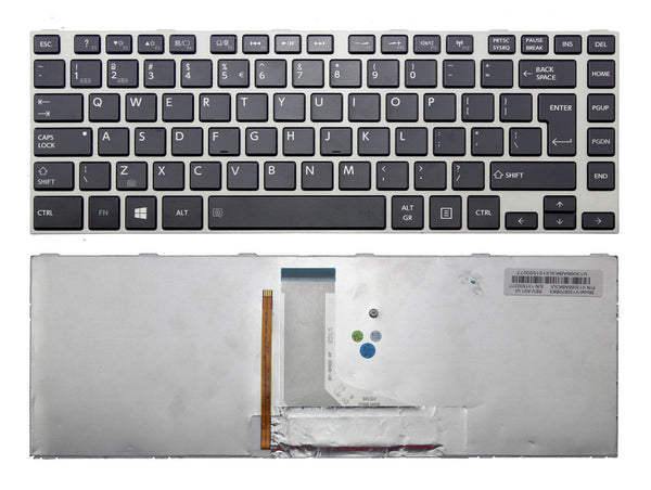 StoneTaskin Original Brand New Black Backlit UI Keyboard Silver Frame For Toshiba Satellite L840 L840D L845 Notebook KB Fast Shipping