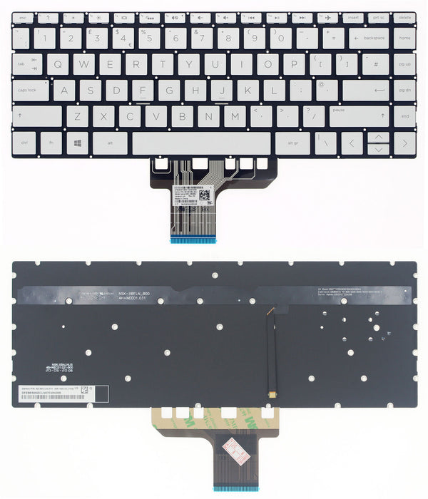 StoneTaskin Original Silver UK Backlit Keyboard For HP Spectre 13-ap000 x360 13-ap0000 13t-ap000 Fully Tested Free Shipping