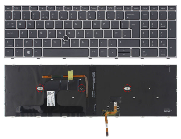 StoneTaskin Wholesale Original Black Backlit UK Laptop Keyboard Grey Frame For HP ZBook Fury 17 G7 KB