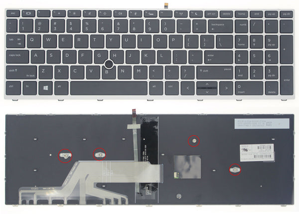 StoneTaskin Original Black US Backlit Keyboard Silver Frame Track Point For HP ProBook 650 G4 G5Notebook KB Keyboard Fully Tested Free Shipping