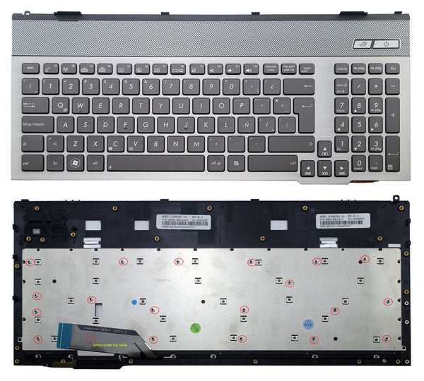 StoneTaskin Original Brand New  Black Backlit Latin Spanish Keyboard Silver Frame For ASUS G55 G55VW G57 G57VW  Notebook KB Free Fast Shipping