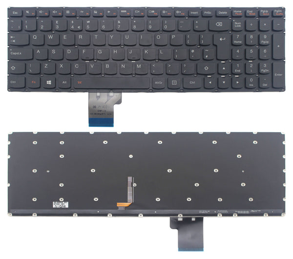 StoneTaskin Wholesale Original Black Backlit UK Laptop Keyboard For Lenovo Y50-70 Touch Y50-80 Y70-70 KB