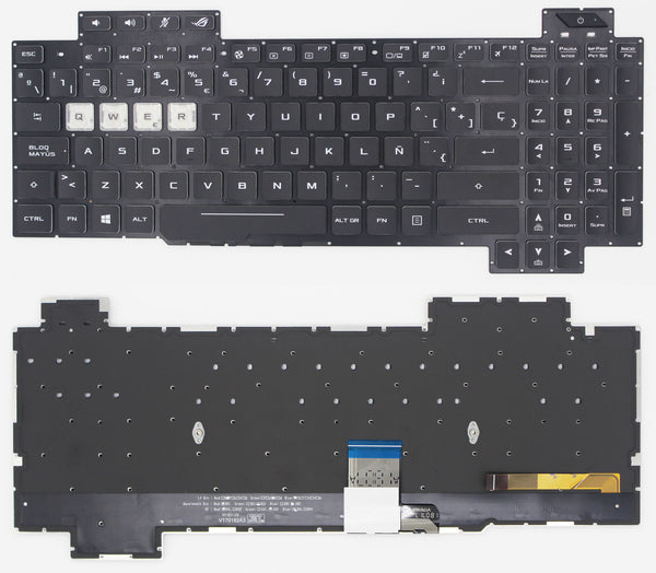 StoneTaskin Original Brand New Spanish RGB Backlit Keyboard White QWER For ASUS ROG STRIX SCAR II GL504 GL504GS Notebook KB Fast Shipping