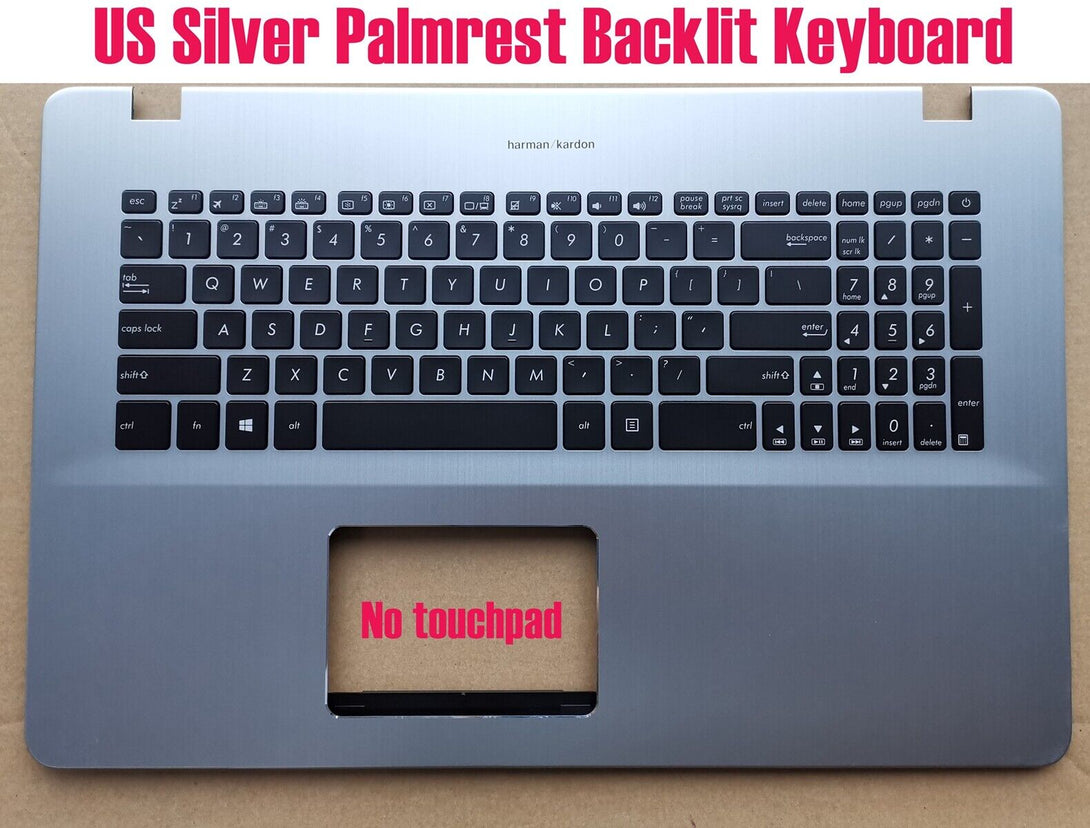 StoneTaskin Original Brand New US Silver Palmrest Keyboard for Asus X7