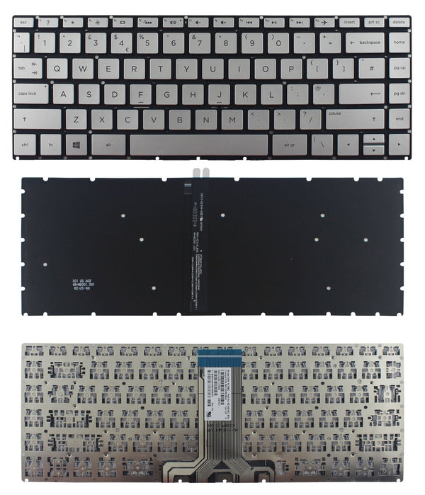 StoneTaskin Wholesale Original Silver Backlit UK Laptop Keyboard For HP Pavilion 14m-ba000 x360 14m-ba100 14t-ba000 KB