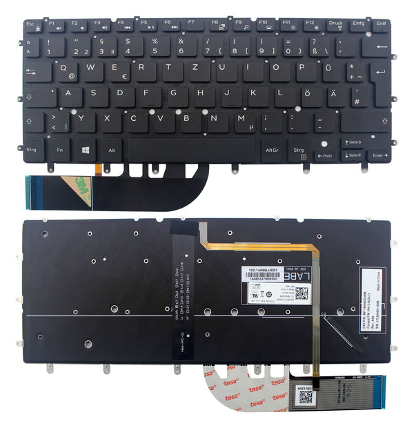 StoneTaskin Original Black Backlit German Keyboard For Dell XPS 13 9343 9350 9360 Fully Tested Free Shipping