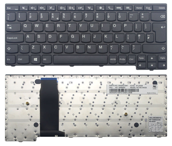 StoneTaskin Original Brand New Black UK Laptop Keyboard Black Frame For Lenovo ThinkPad 11e 1st 20D9 20DA 2nd 20E6 Notebook KB
