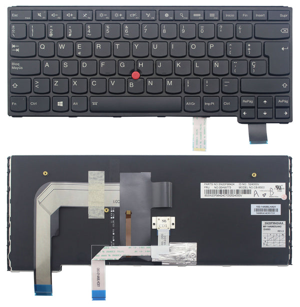 StoneTaskin Brand New Original Black Spanish Backlit Keyboard Black Frame For Lenovo ThinkPad P40 Yoga 14 460