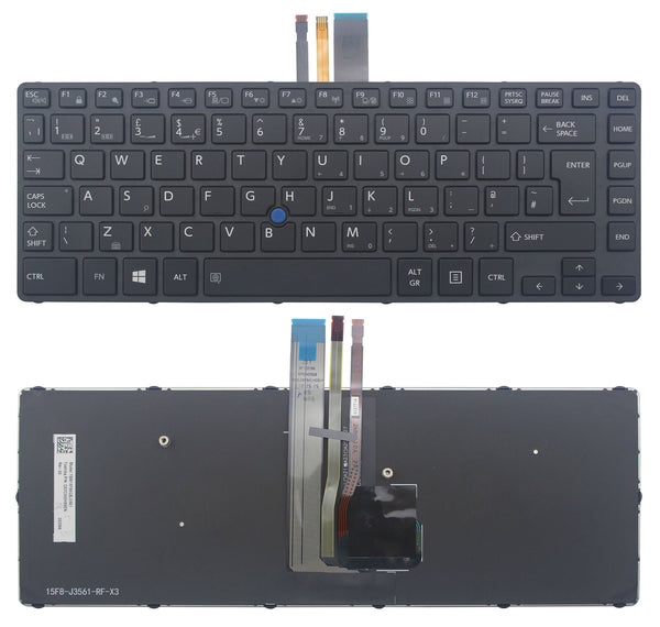 StoneTaskin Wholesale Original Black Backlit UK Laptop Keyboard Black Frame For Toshiba Tecra A40-C KB