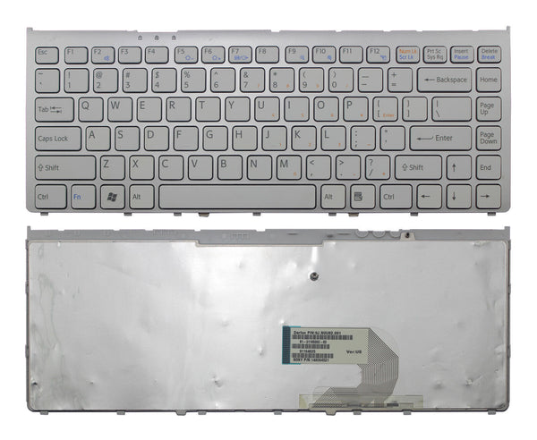 StoneTaskin Original Brand New White US Keyboard Silver Frame For Sony VGN-FW10 VGN-FW100 VGN-FW13 VGN-FW130 Notebook KB Fast Shipping