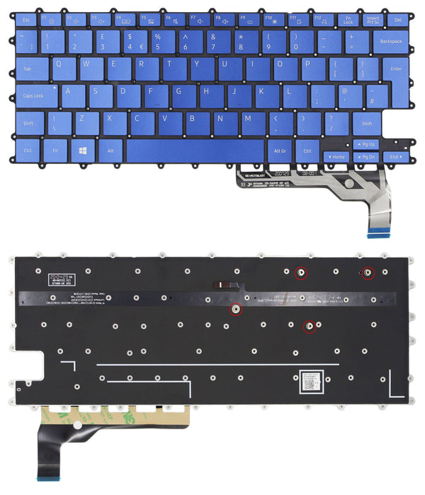 StoneTaskin Wholesale Original Blue Backlit UK Laptop Keyboard BA59-04496A For Samsung NP930QCG NT930QCG KB