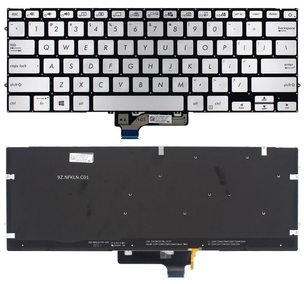 StoneTaskin Original Brand New Silver US Backlit Keyboard For ASUS ZenBook 14 BX431FA BX431FAC BX431FL BX431FN Notebook Keyboard KB Fully Tested Free Shipping