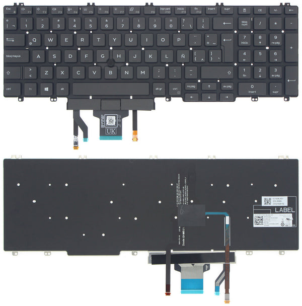 StoneTaskin Original Brand NewBlack Latin Spanish Backlit Laptop Keyboard Track Point For Dell Precision 3540 3541 KB