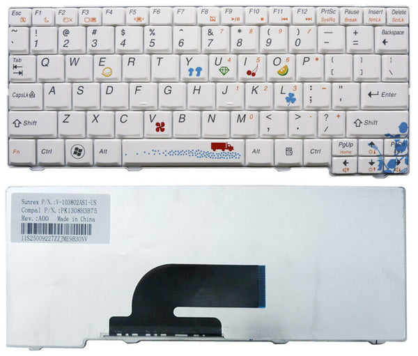 StoneTaskin Original Brand New  Colorful US Keyboard For Lenovo ideapad S10-2 S10-2c S10-3c  Notebook KB Free Fast Shipping