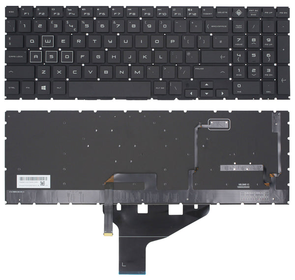 StoneTaskin Original Black UK RGB Backlit Keyboard For HP OMEN by 15-dh0000 Fully Tested Free Shipping