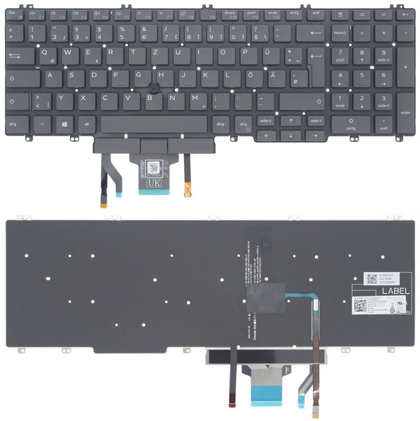 StoneTaskin Original Brand NewBlack German Backlit Laptop Keyboard Track Point For Dell Precision 3540 3541 3550 3551 KB