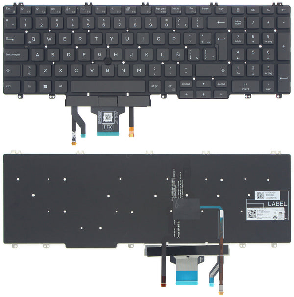 StoneTaskin Original Brand New Black Latin Spanish Backlit Keyboard Track Point For Dell Latitude 5500 5501