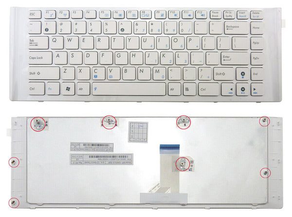 StoneTaskin Original Brand New White US Laptop Keyboard White Frame For ASUS A40 A40JE A40JK A40JP A40JR A40JV A40JY Notebook KB