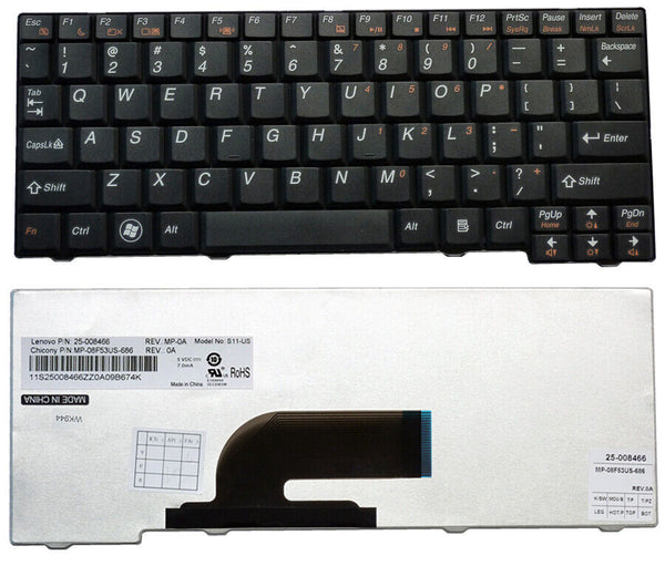 StoneTaskin Original Brand New Black US Laptop Keyboard For Lenovo ideapad S10-2 S10-2c S10-3c Notebook KB