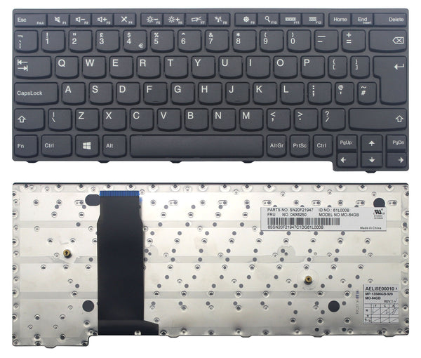 StoneTaskin Original Brand New Black UK Keyboard Black Frame For Lenovo ThinkPad 11e 2nd 20E8 20ED 20EE Fast Shipping