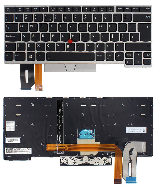 StoneTaskin Original Brand New Black UK Backlit Keyboard Silver Frame For Lenovo ThinkPad L490 P43s T480s T490 Fast Shipping