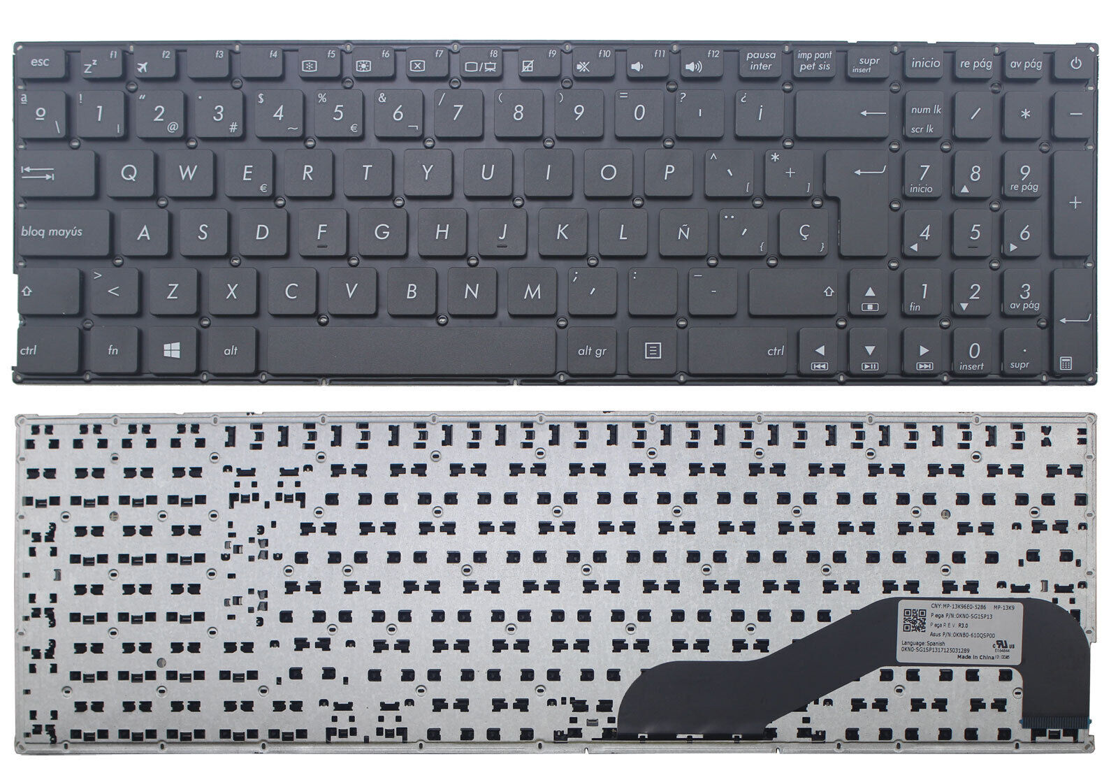 StoneTaskin Original Brand New Black Spanish Keyboard For ASUS K540 K5