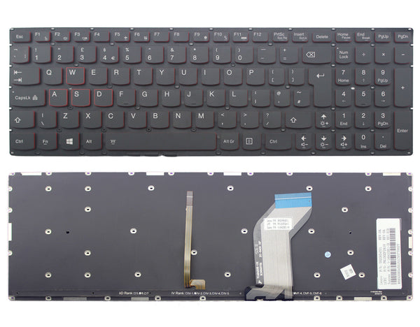 StoneTaskin Wholesale Original Black Backlit UK Laptop Keyboard For Lenovo ideapad Y700-15ISK Y700-17ISK KB