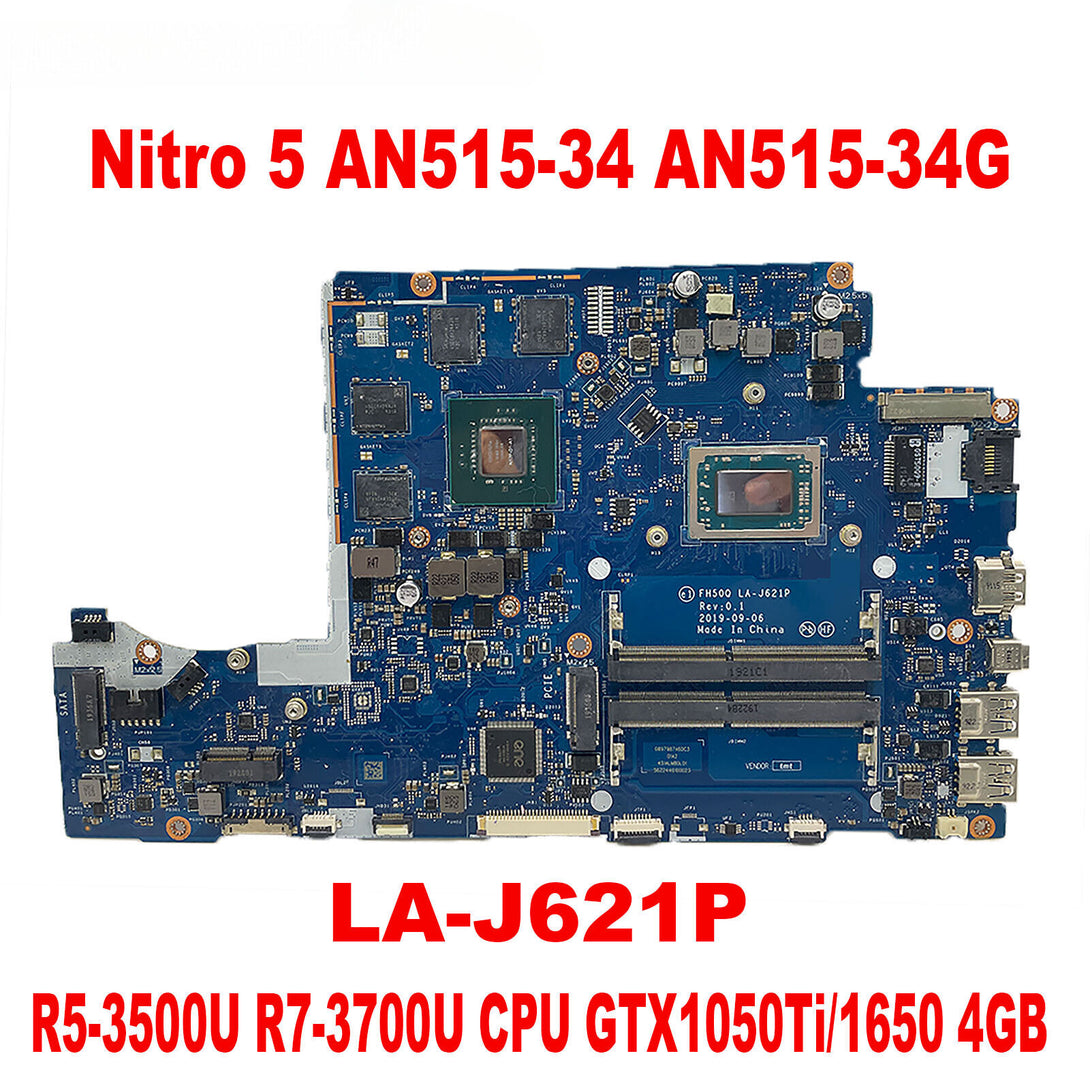 StoneTaskin Original High Quality LA-J621P for Acer nitro AN515-34 Laptop  Motherboard w/ R5-3500U CPU GTX1050Ti 4GB GPU Mainboard
